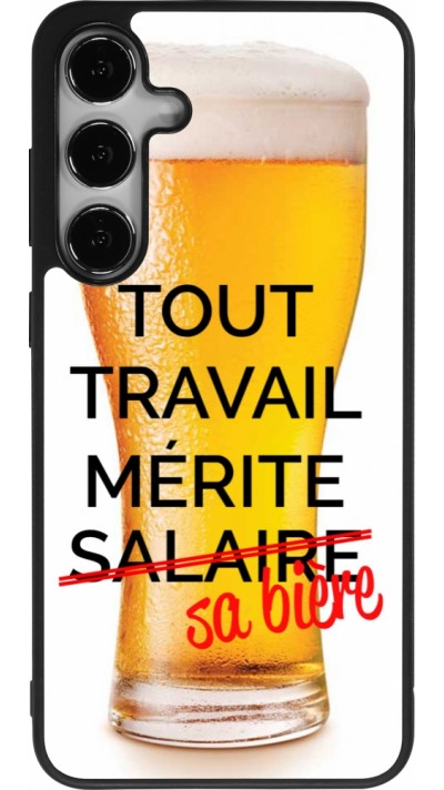 Samsung Galaxy S25+ Case Hülle - Silikon schwarz Tout travail mérite sa bière