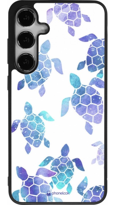 Samsung Galaxy S25+ Case Hülle - Silikon schwarz Turtles pattern watercolor