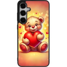 Coque Samsung Galaxy S25+ - Silicone rigide noir Valentine 2024 Teddy love