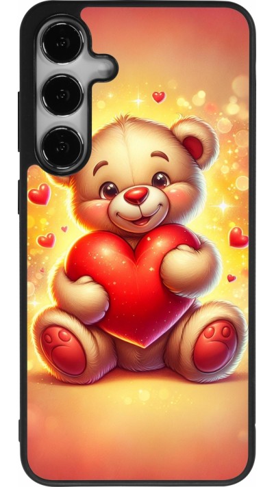 Samsung Galaxy S25+ Case Hülle - Silikon schwarz Valentin 2024 Teddy Liebe