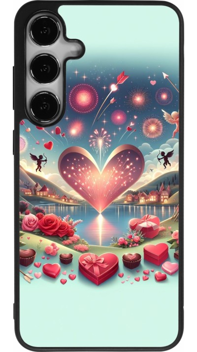 Samsung Galaxy S25+ Case Hülle - Silikon schwarz Valentin 2025 Schick