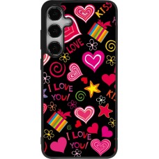 Samsung Galaxy S25+ Case Hülle - Silikon schwarz Valentine 2023 love symbols