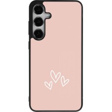 Samsung Galaxy S25+ Case Hülle - Silikon schwarz Valentine 2023 three minimalist hearts
