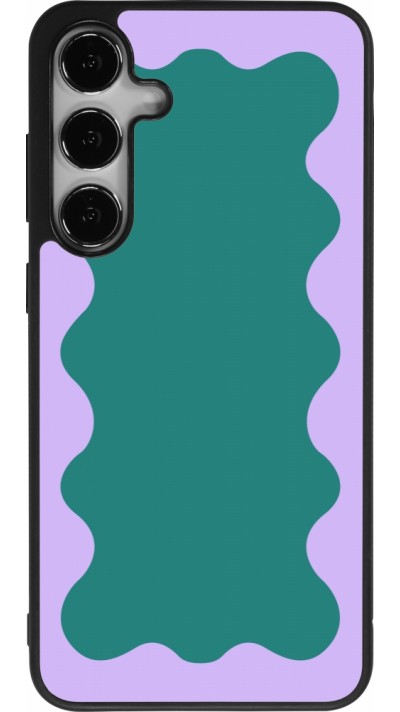 Samsung Galaxy S25+ Case Hülle - Silikon schwarz Wavy Rectangle Green Purple