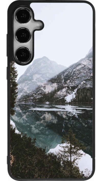 Samsung Galaxy S25+ Case Hülle - Silikon schwarz Winter 22 snowy mountain and lake