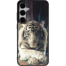 Coque Samsung Galaxy S25+ - Silicone rigide noir Zen Tiger