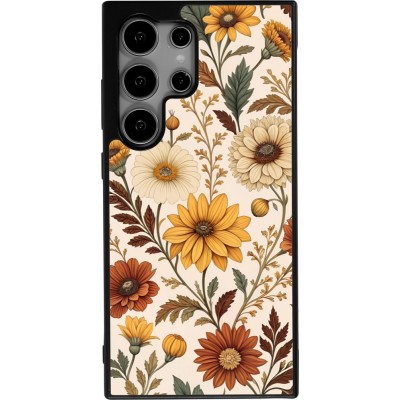 Samsung Galaxy S25 Ultra Case Hülle - Silikon schwarz Autumn 25 Flower pattern
