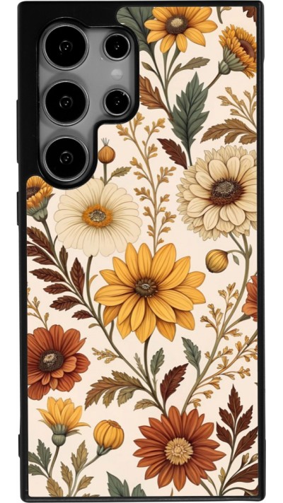 Samsung Galaxy S25 Ultra Case Hülle - Silikon schwarz Autumn 25 Flower pattern