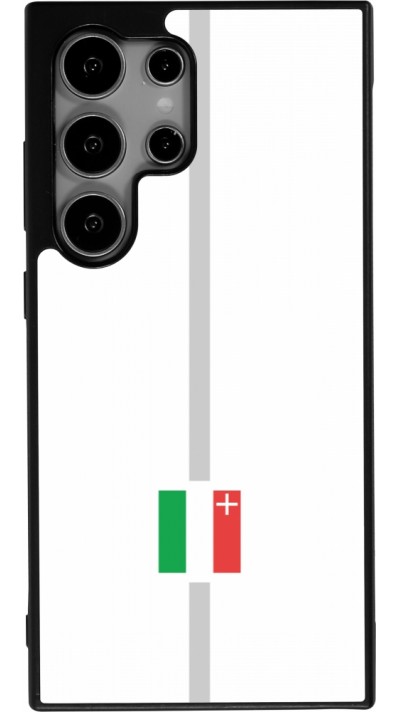 Coque Samsung Galaxy S25 Ultra - Silicone rigide noir Canton NE blanc