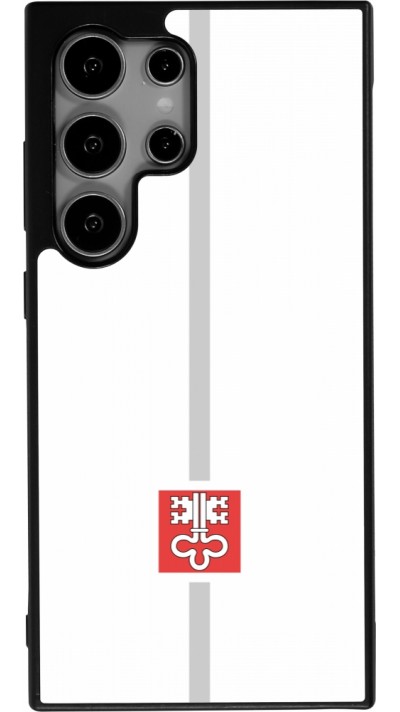 Coque Samsung Galaxy S25 Ultra - Silicone rigide noir Canton NW blanc