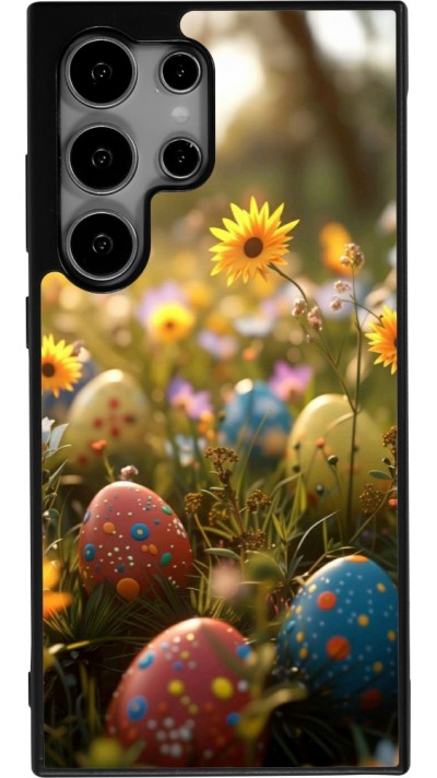 Samsung Galaxy S25 Ultra Case Hülle - Silikon schwarz Easter 2026 Decorated eggs