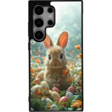 Samsung Galaxy S25 Ultra Case Hülle - Silikon schwarz Easter 2026 Rabbit in the garden