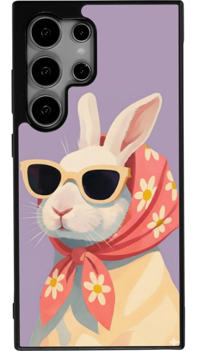 Samsung Galaxy S25 Ultra Case Hülle - Silikon schwarz Easter 2026 Rabbit with scarf