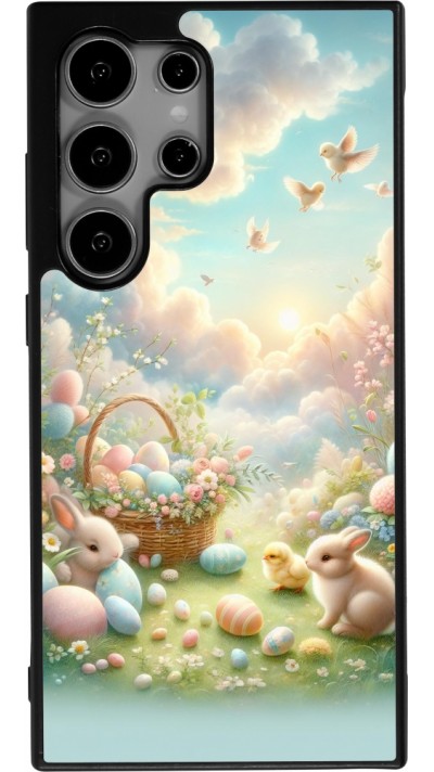 Samsung Galaxy S25 Ultra Case Hülle - Silikon schwarz Ostern 2025 Pastell Ostern