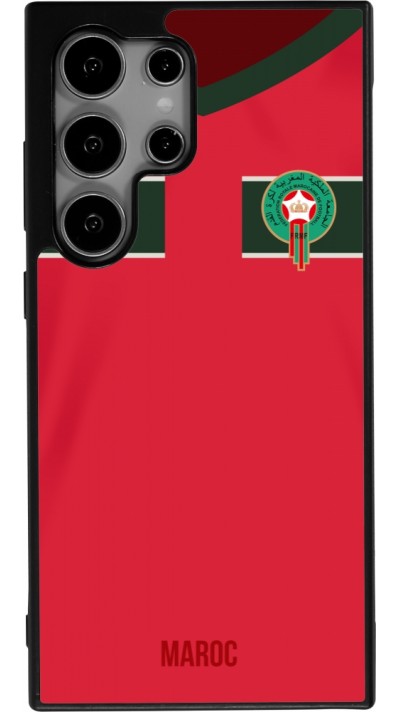 Samsung Galaxy S25 Ultra Case Hülle - Silikon schwarz Marokko 2022 personalisierbares Fussballtrikot