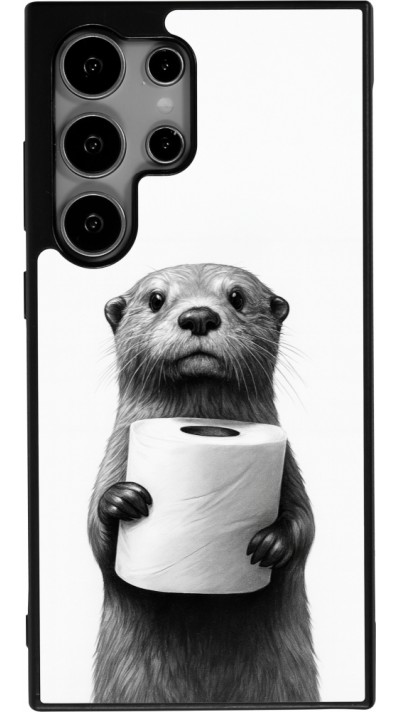 Coque Samsung Galaxy S25 Ultra - Silicone rigide noir Loutre papier de toilette