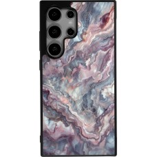 Samsung Galaxy S25 Ultra Case Hülle - Silikon schwarz Violetter silberner Marmor