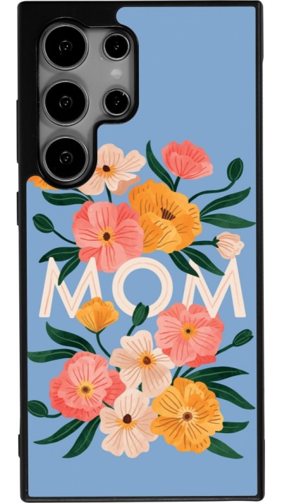Samsung Galaxy S25 Ultra Case Hülle - Silikon schwarz Mom 2026 Flowers