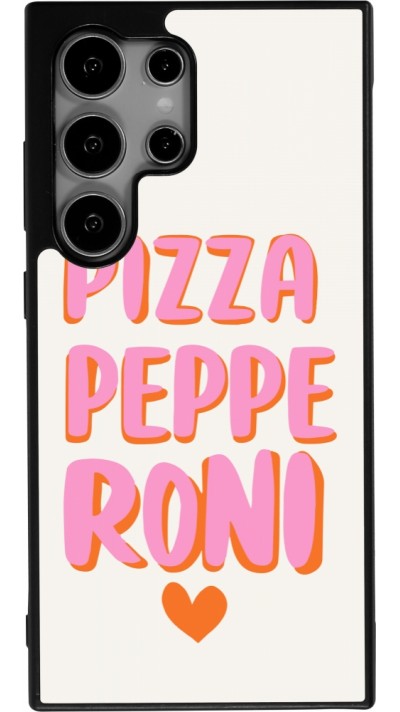 Samsung Galaxy S25 Ultra Case Hülle - Silikon schwarz Pizza pepperoni 2026
