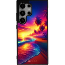 Samsung Galaxy S25 Ultra Case Hülle - Silikon schwarz Strand Sonnenuntergang auffällig