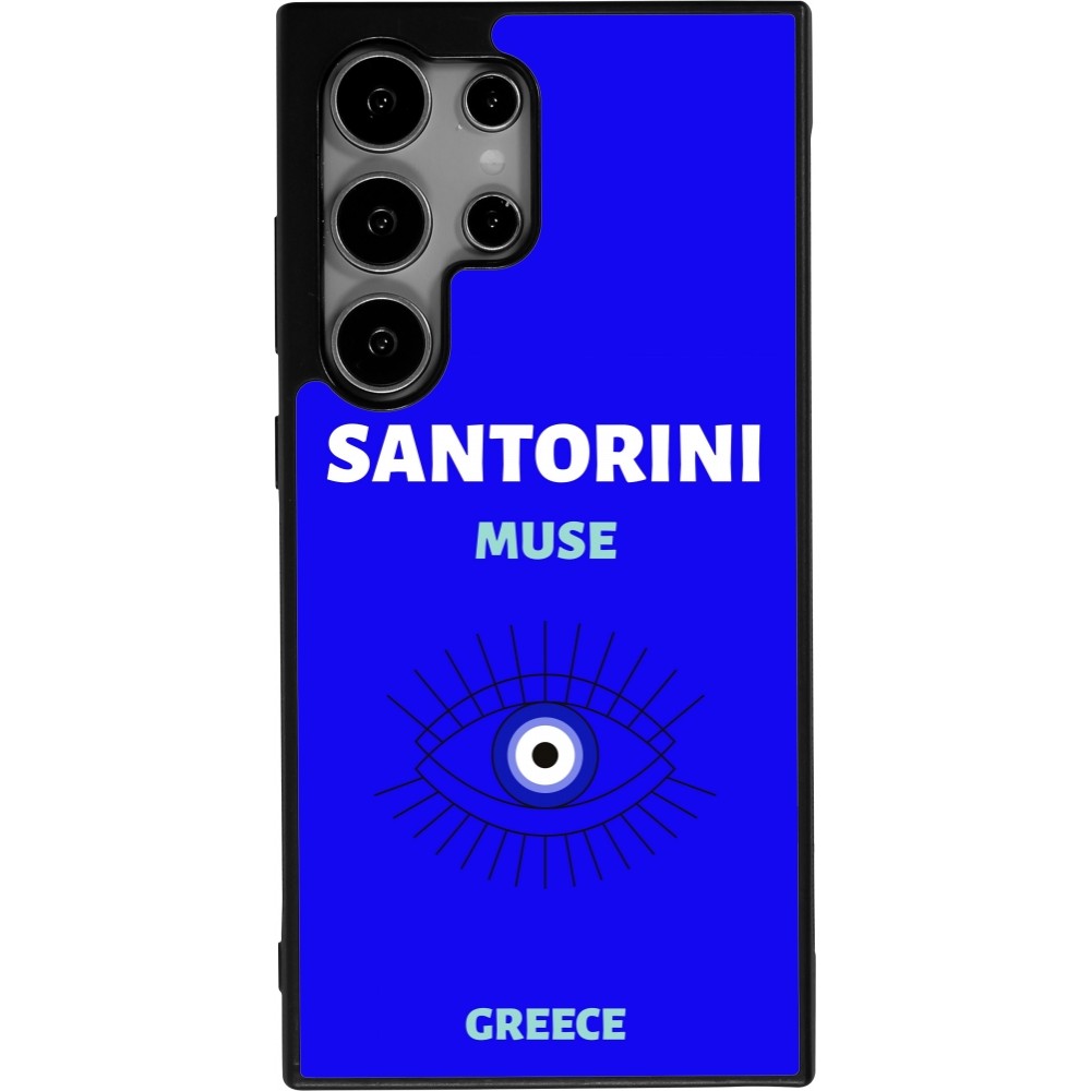 Samsung Galaxy S25 Ultra Case Hülle - Silikon schwarz Pop Summer Destination Santorini