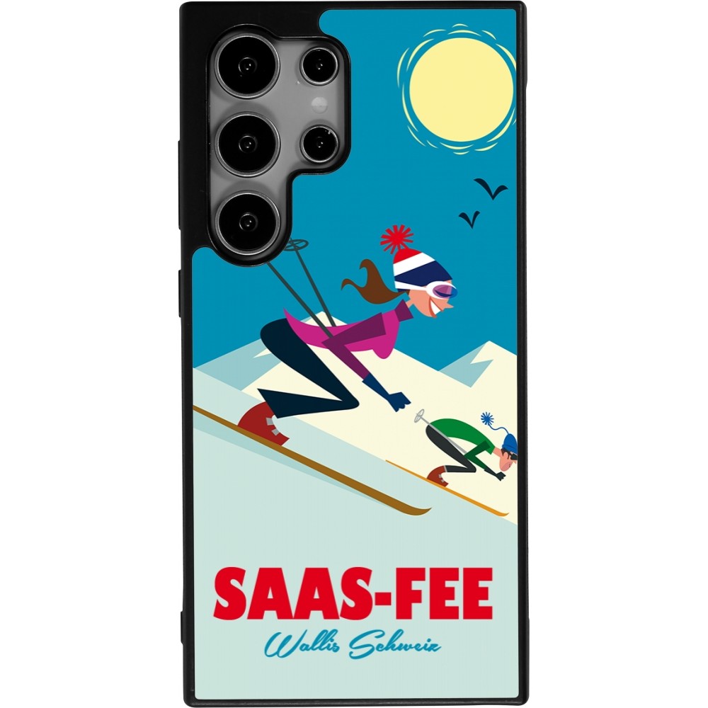 Samsung Galaxy S25 Ultra Case Hülle - Silikon schwarz Saas-Fee Ski Downhill