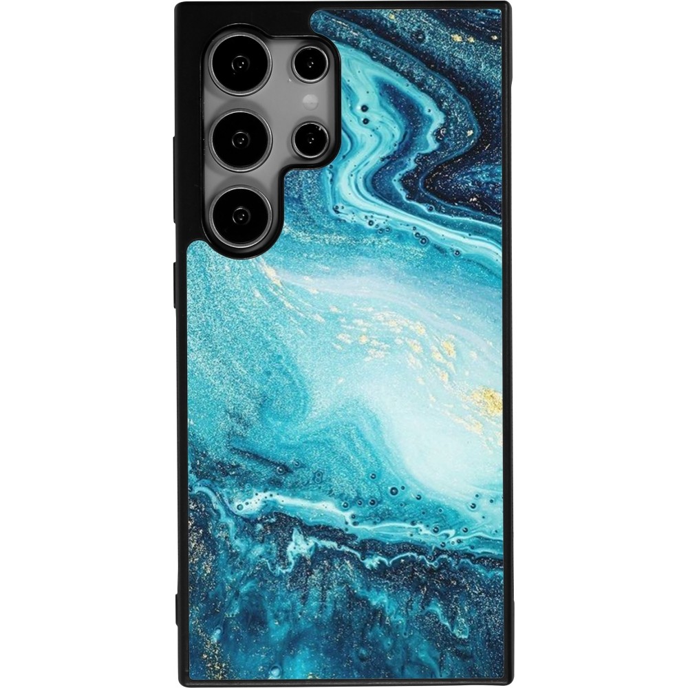 Samsung Galaxy S25 Ultra Case Hülle - Silikon schwarz Sea Foam Blue