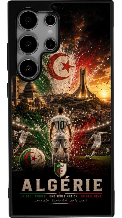 Coque Samsung Galaxy S25 Ultra - Silicone rigide noir Football Algérie splash 2026