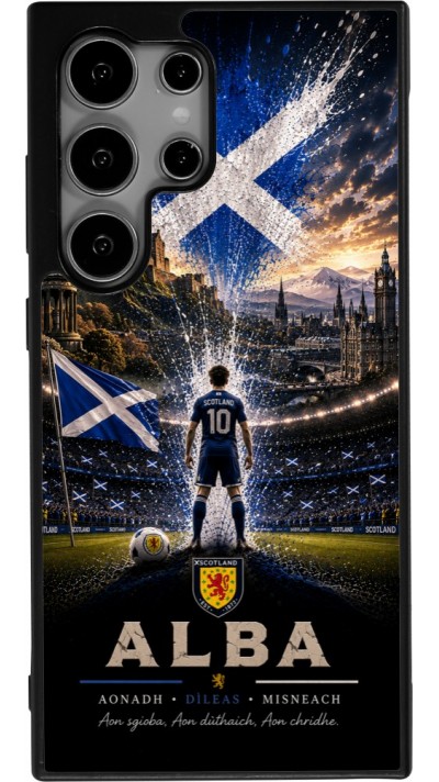 Coque Samsung Galaxy S25 Ultra - Silicone rigide noir Football Écosse splash 2026