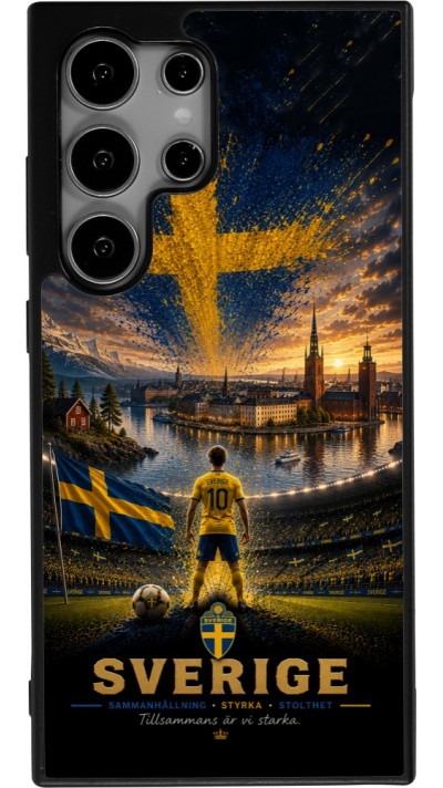 Coque Samsung Galaxy S25 Ultra - Silicone rigide noir Football Suède splash 2026