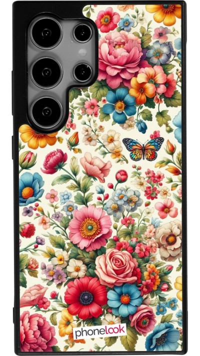 Samsung Galaxy S25 Ultra Case Hülle - Silikon schwarz Spring 25 fruehling bluetend
