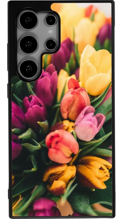 Samsung Galaxy S25 Ultra Case Hülle - Silikon schwarz Bouquet of tulips 2026