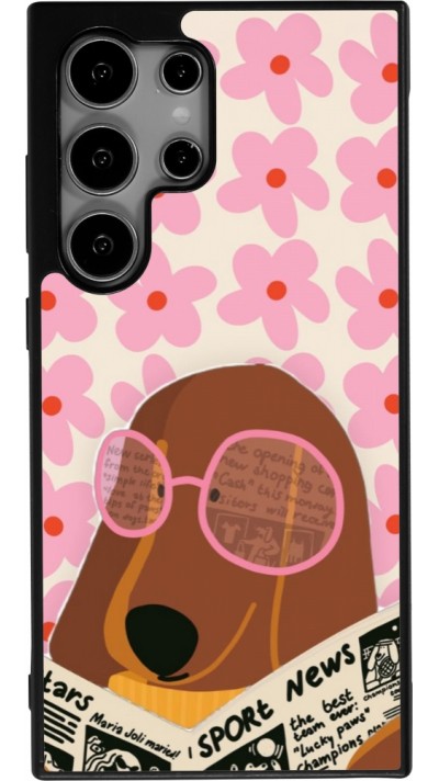 Samsung Galaxy S25 Ultra Case Hülle - Silikon schwarz Dog with newspaper 2026