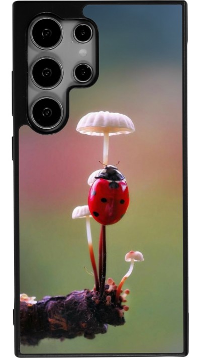 Samsung Galaxy S25 Ultra Case Hülle - Silikon schwarz Ladybird on a mushroom 2026