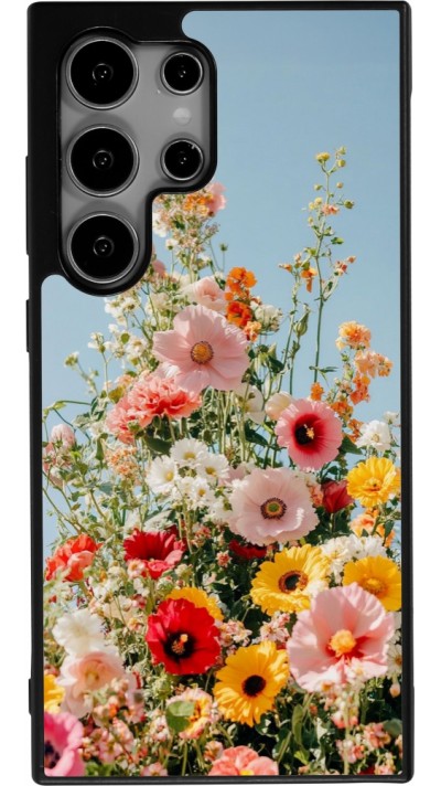 Samsung Galaxy S25 Ultra Case Hülle - Silikon schwarz Spring flowers 2026