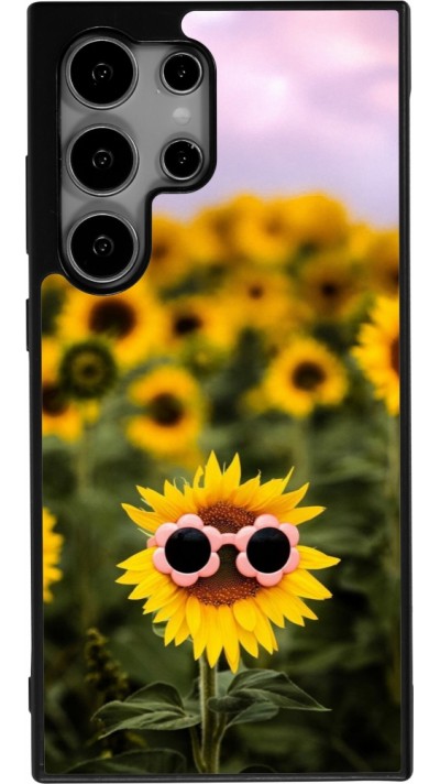 Samsung Galaxy S25 Ultra Case Hülle - Silikon schwarz Sunflower with glasses 2026