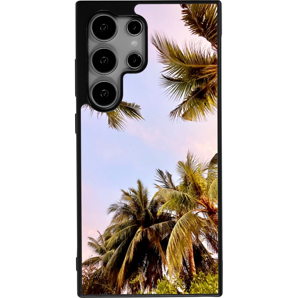 Samsung Galaxy S25 Ultra Case Hülle - Silikon schwarz Summer 2023 palm tree vibe