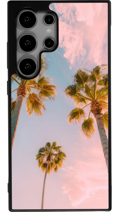 Samsung Galaxy S25 Ultra Case Hülle - Silikon schwarz Summer 2025 Palmiers