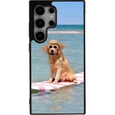 Samsung Galaxy S25 Ultra Case Hülle - Silikon schwarz Summer Dog on Paddle