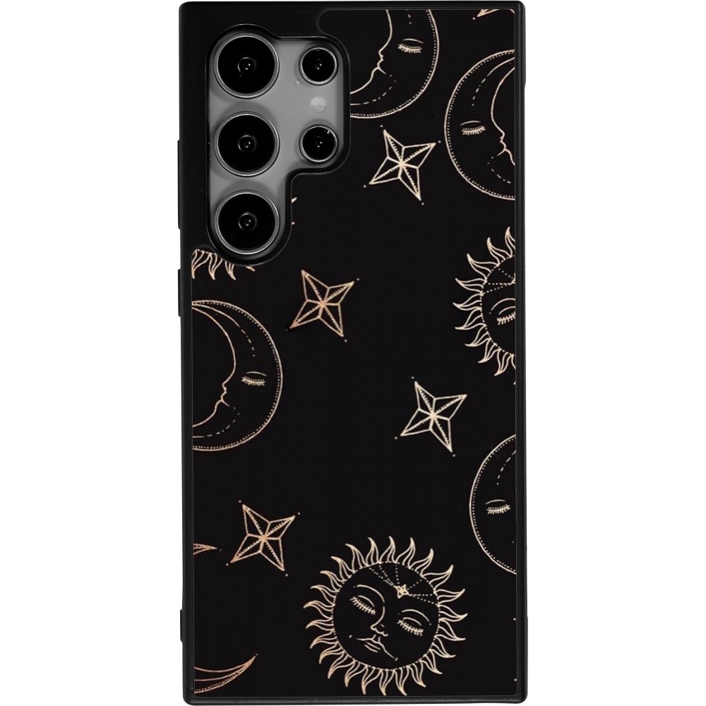 Samsung Galaxy S25 Ultra Case Hülle - Silikon schwarz Suns and Moons