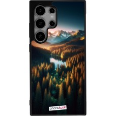 Samsung Galaxy S25 Ultra Case Hülle - Silikon schwarz Sonnenuntergang Waldsee