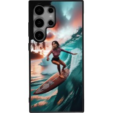 Samsung Galaxy S25 Ultra Case Hülle - Silikon schwarz Surferin aus Bali