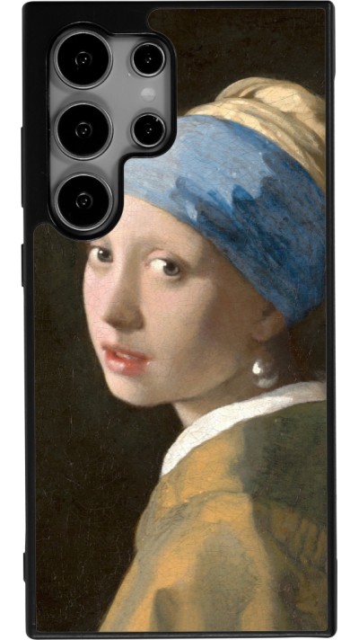 Samsung Galaxy S25 Ultra Case Hülle - Silikon schwarz Kunstbild - Das Mädchen mit dem Perlenohrring - Jan Vermeer
