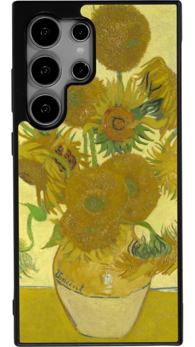 Samsung Galaxy S25 Ultra Case Hülle - Silikon schwarz Kunstbild - Sonnenblumen  - Van Gogh