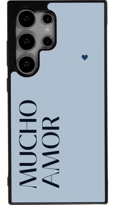 Samsung Galaxy S25 Ultra Case Hülle - Silikon schwarz Valentine 2024 mucho amor azul