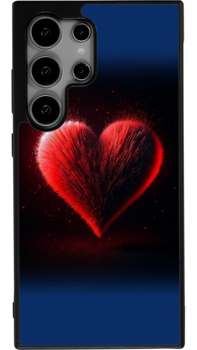 Samsung Galaxy S25 Ultra Case Hülle - Silikon schwarz Valentin 2025 rotes Herz