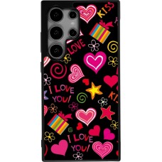 Samsung Galaxy S25 Ultra Case Hülle - Silikon schwarz Valentine 2023 love symbols