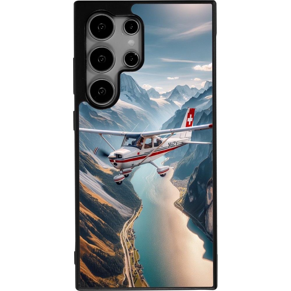 Samsung Galaxy S25 Ultra Case Hülle - Silikon schwarz Schweizer Alpenflug