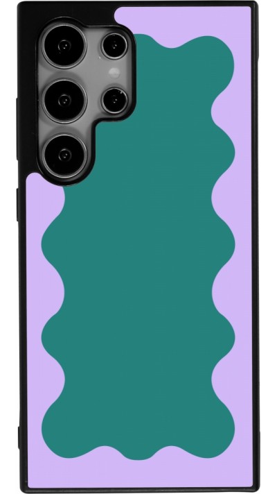 Samsung Galaxy S25 Ultra Case Hülle - Silikon schwarz Wavy Rectangle Green Purple