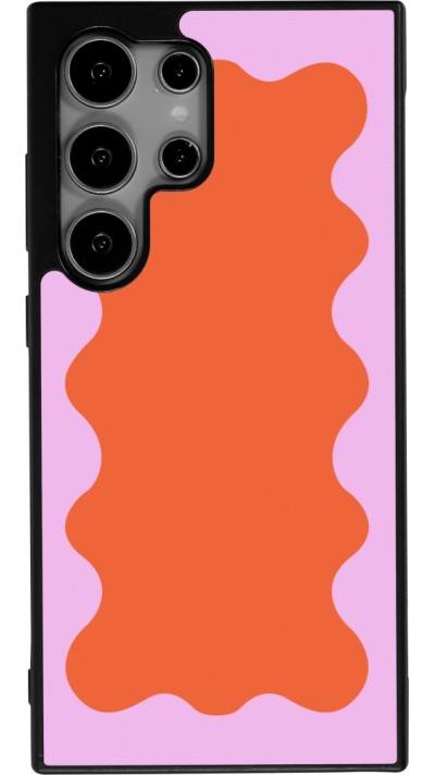 Samsung Galaxy S25 Ultra Case Hülle - Silikon schwarz Wavy Rectangle Orange Pink